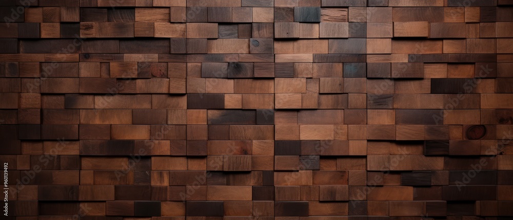 Dark Brown Wooden Block Wall Texture Dark Brown Wooden Block Wall Texture