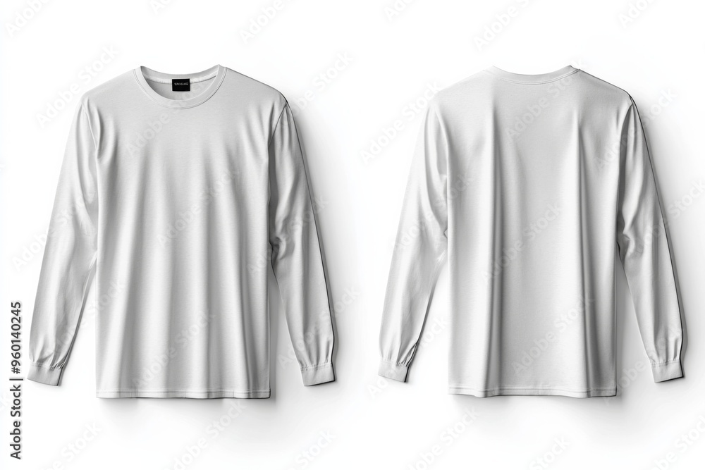 White Long Sleeve Tshirt Mockup Isolated created with Generative AI White Long Sleeve Tshirt Mockup Isolated created with Generative AI