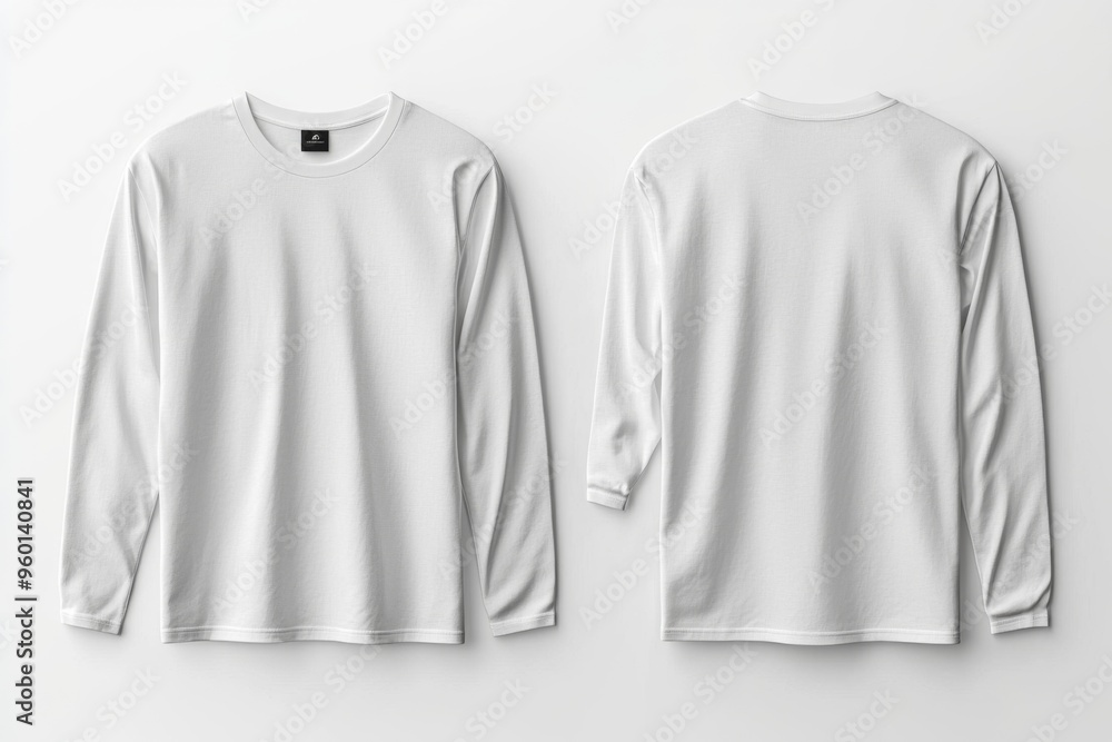 White Long Sleeve Tshirt Mockup Isolated created with Generative AI White Long Sleeve Tshirt Mockup Isolated created with Generative AI
