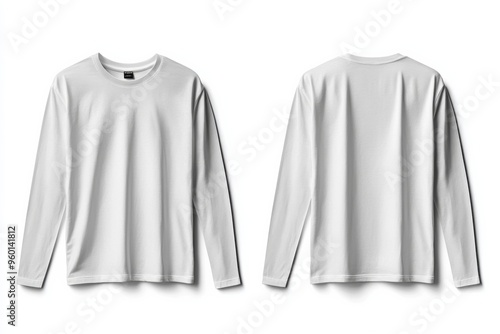 White Long Sleeve Tshirt Mockup Isolated created with Generative AI