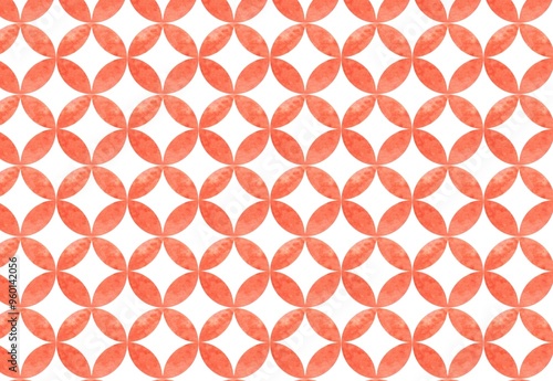 水彩の和柄　七宝柄