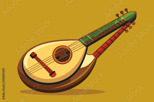 Medieval music instrument lute