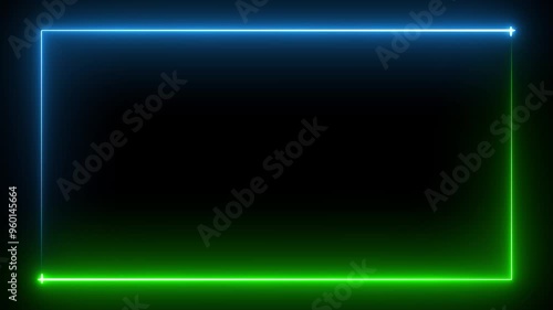 Wallpaper Mural Neon rectangle border frame line animation Torontodigital.ca