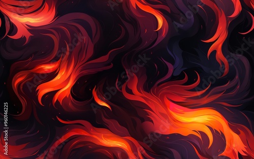 A close-up image of flames burning against a black background. The flames are bright orange and yellow, and they are reflecting on the surface below.blaze fire flame texture background 