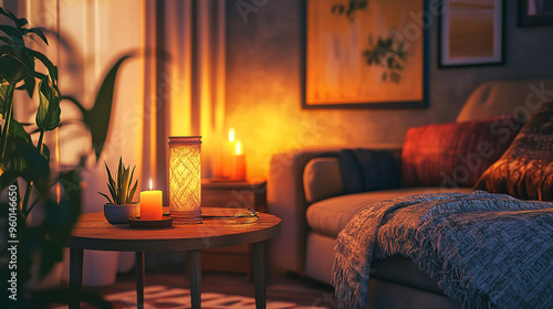 a cozy therapy session with_a_warm and inviting atmosfere photo