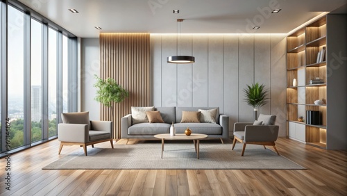 Wallpaper Mural Empty interior room with modern design and minimalist furniture Torontodigital.ca