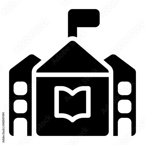 school, building, education, places, city solid or glyph icon