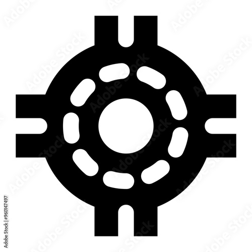roundabout, road, street, city, places solid or glyph icon
