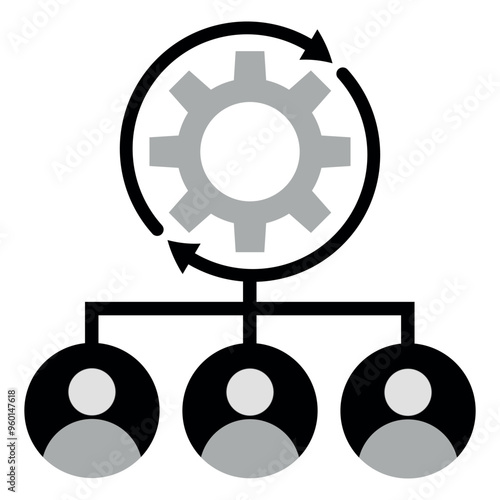 Business structure and value icon. Containing economic,shareholder,employee,customer,monetary,equity,profitability icon. Simple flat vector illustration.