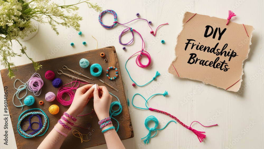 Fototapeta premium DIY Friendship Bracelets Crafting Ideas and Creative Inspiration for Handmade Accessories