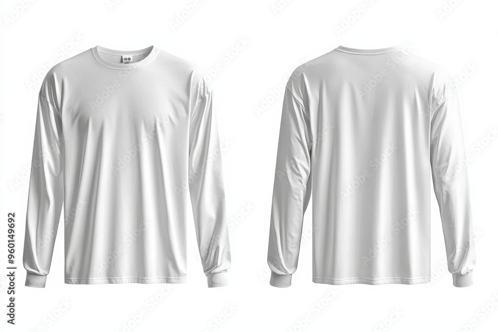 White Long Sleeve Tshirt Mockup Isolated created with Generative AI White Long Sleeve Tshirt Mockup Isolated created with Generative AI