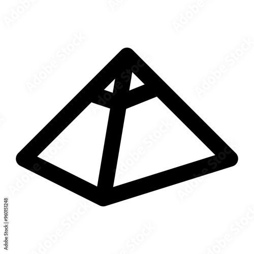 pyramid, giza, egypt, landmark, building outline icon