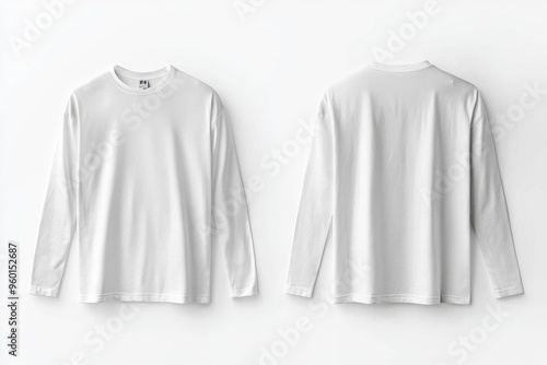 White Long Sleeve Tshirt Mockup Isolated created with Generative AI