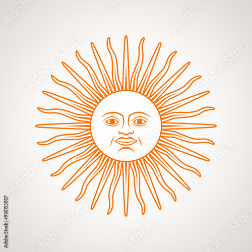 Sun of May - symbol from the flag of Argentina