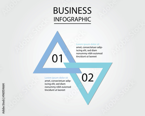 Business Infographic modern design template for banners and infographics for 2 triangle step 