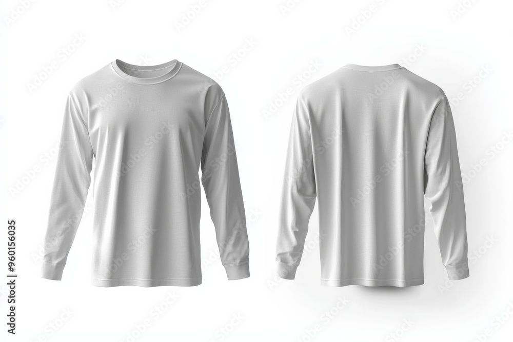 White Long Sleeve Tshirt Mockup Isolated created with Generative AI White Long Sleeve Tshirt Mockup Isolated created with Generative AI