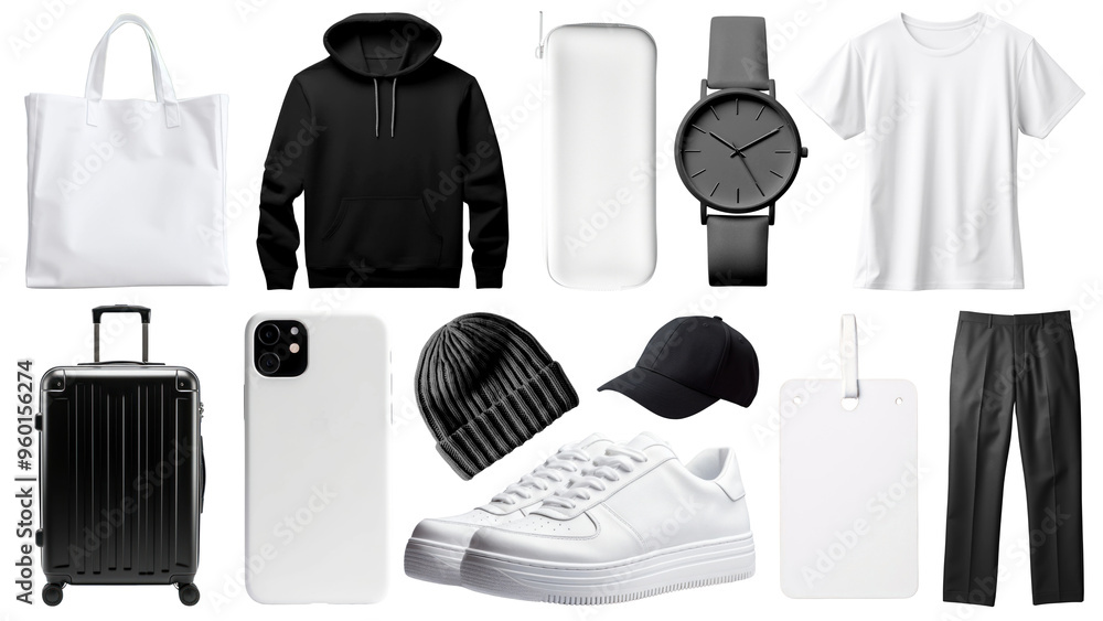 Obraz premium Monochrome outfit png cut out set