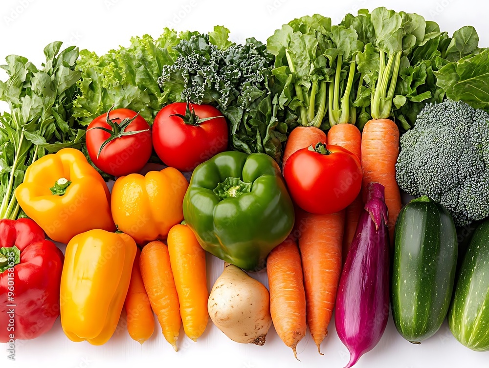 Fresh Photo - Vibrant Healthy Vegetables for Diet and Nutrition on White Fresh Photo - Vibrant Healthy Vegetables for Diet and Nutrition on White