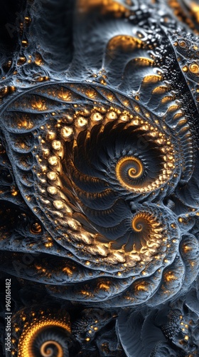 Wallpaper Mural A spiral patterned image with a gold hue Torontodigital.ca