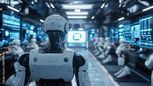 Wallpaper Mural Futuristic Robot Control Center Torontodigital.ca