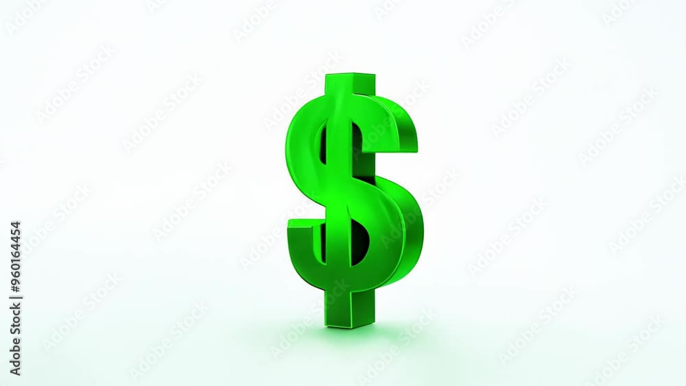 green dollar sign standing upright against a light background, symbolizing money, wealth, and financial green dollar sign standing upright against a light background, symbolizing money, wealth, and financial