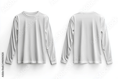 White Long Sleeve Tshirt Mockup Isolated created with Generative AI