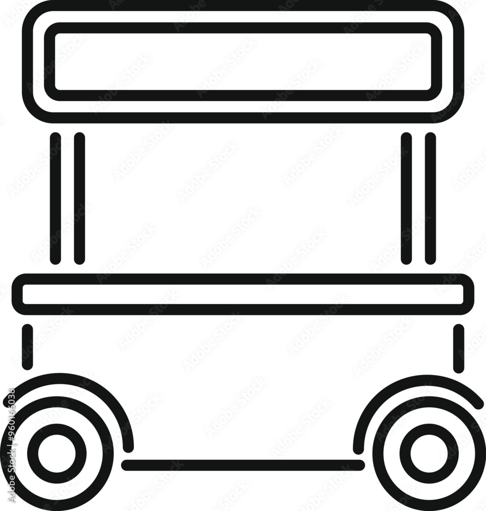 Φωτογραφία Mobile food stand with blank signboard for branding showing street food cart con