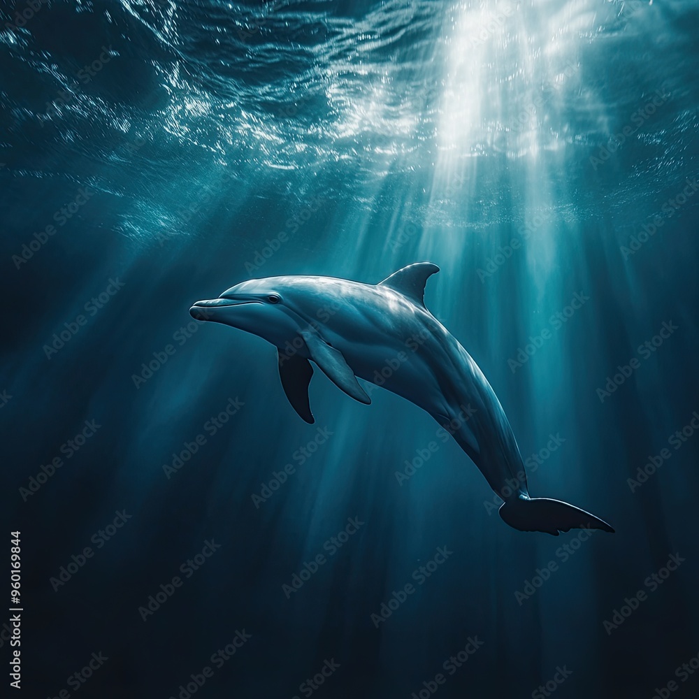 Fototapeta premium dolphin isolated on abstract background