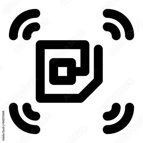 rfid, radio, identification, iot, internet of things outline icon