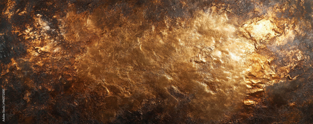 A bronze textured surface with a polished, glossy finish, reflecting light in soft, warm tones that emphasize the metalâ€™s richness.