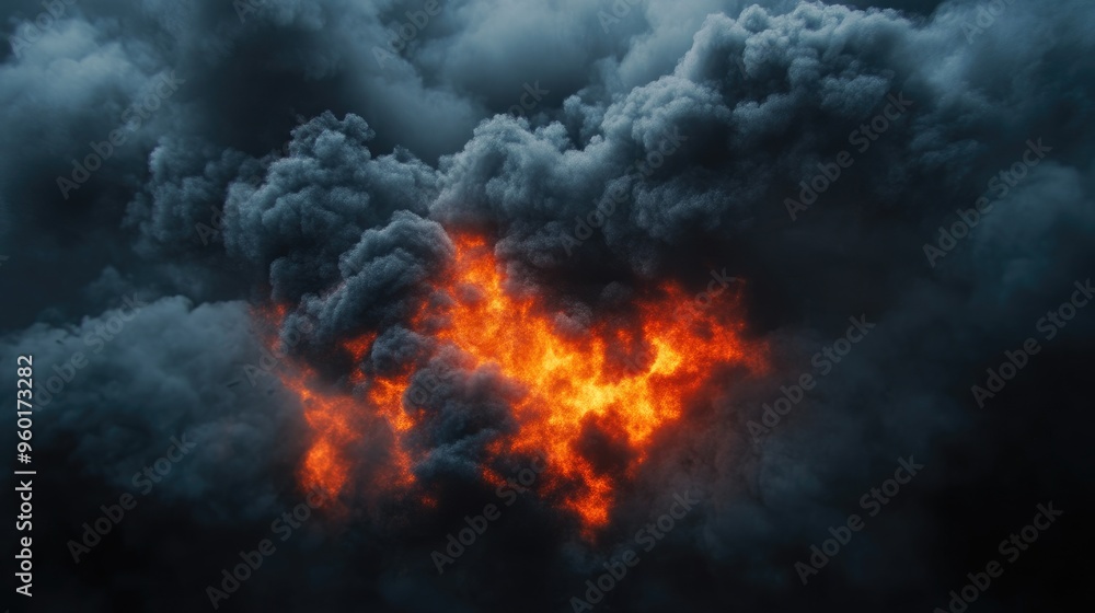 Close View of Violent Fire and Smoke Close View of Violent Fire and Smoke
