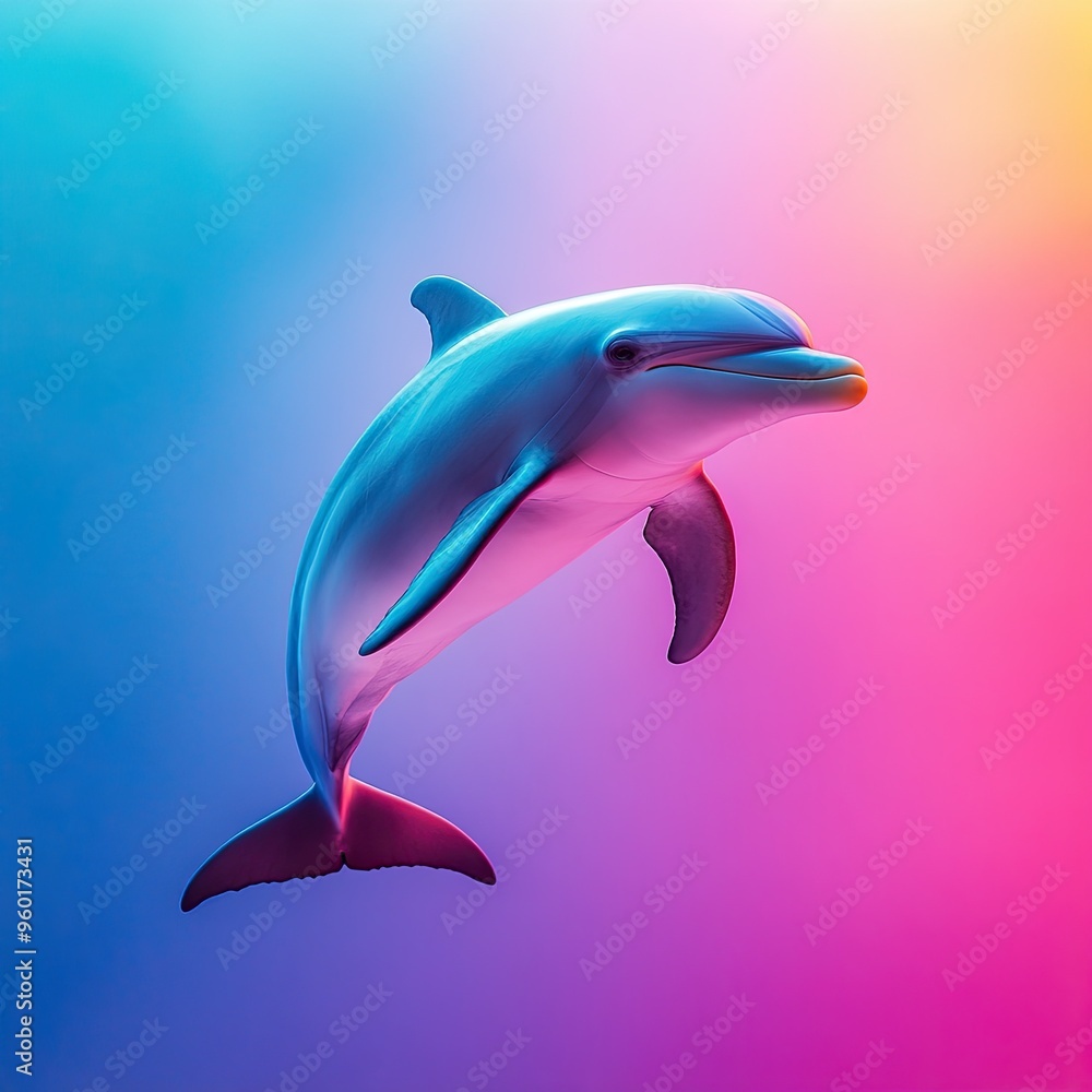 Fototapeta premium dolphin isolated on colorful background