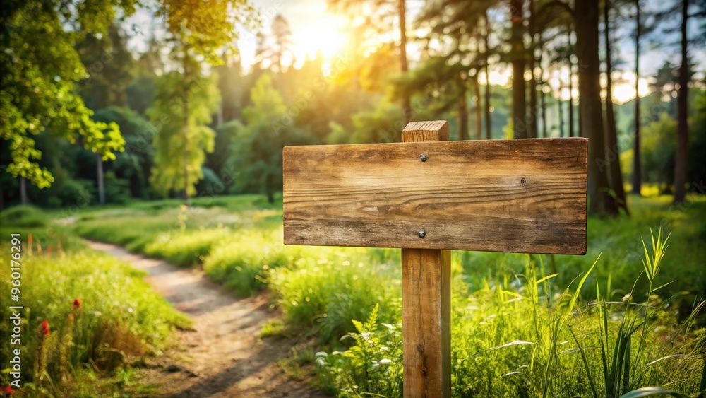 Rustic wooden sign for spiritual retreat in peaceful nature setting Rustic wooden sign for spiritual retreat in peaceful nature setting