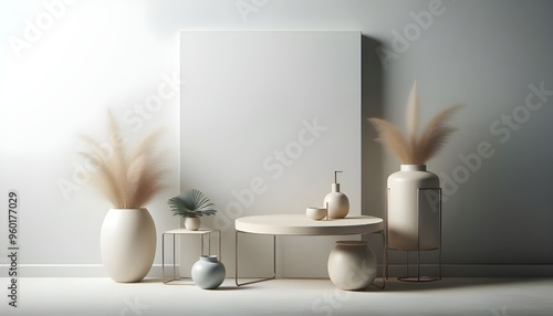 Wallpaper Mural Clean minimal surface for product display. Copy space available. Elegant minimal background wall. Suitable for home or office minimalist decor. Studio photography style for professional showcasing Torontodigital.ca