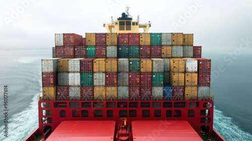 Wallpaper Mural Vast Shipping Containers on Massive Cargo Ship in Tranquil Waters Torontodigital.ca