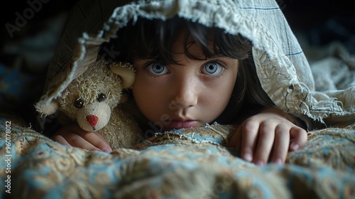 portrait of a child who is subjected to domestic violence