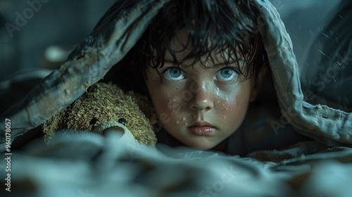 portrait of a child who is subjected to domestic violence