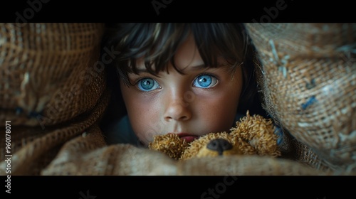 portrait of a child who is subjected to domestic violence