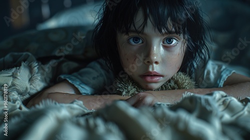 portrait of a child who is subjected to domestic violence