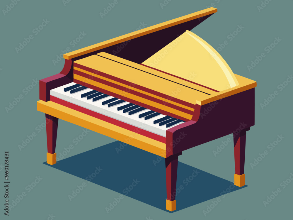 Vector drawing of a harpsichord Vector drawing of a harpsichord