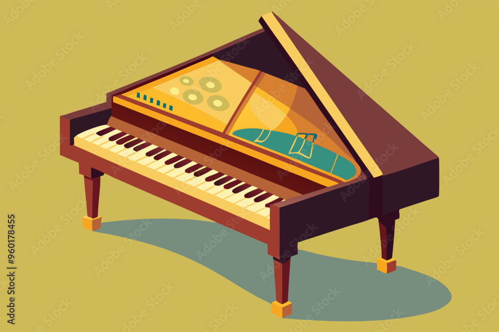 Vector drawing of a harpsichord Vector drawing of a harpsichord