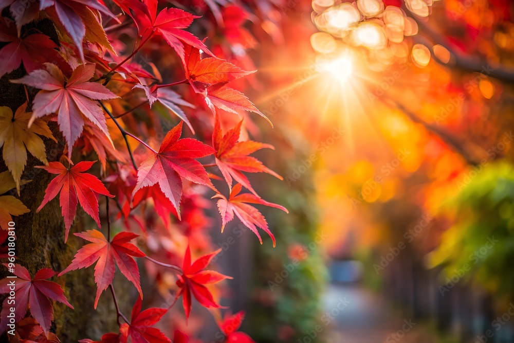 Red Leaves in the Corner with Soft Light Red Leaves in the Corner with Soft Light