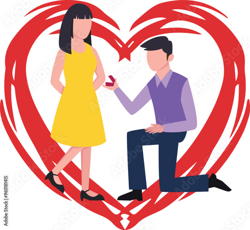 The boy proposed to the girl on Valentine's Day.