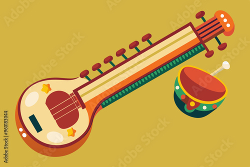 Tanpura instrument with notes 