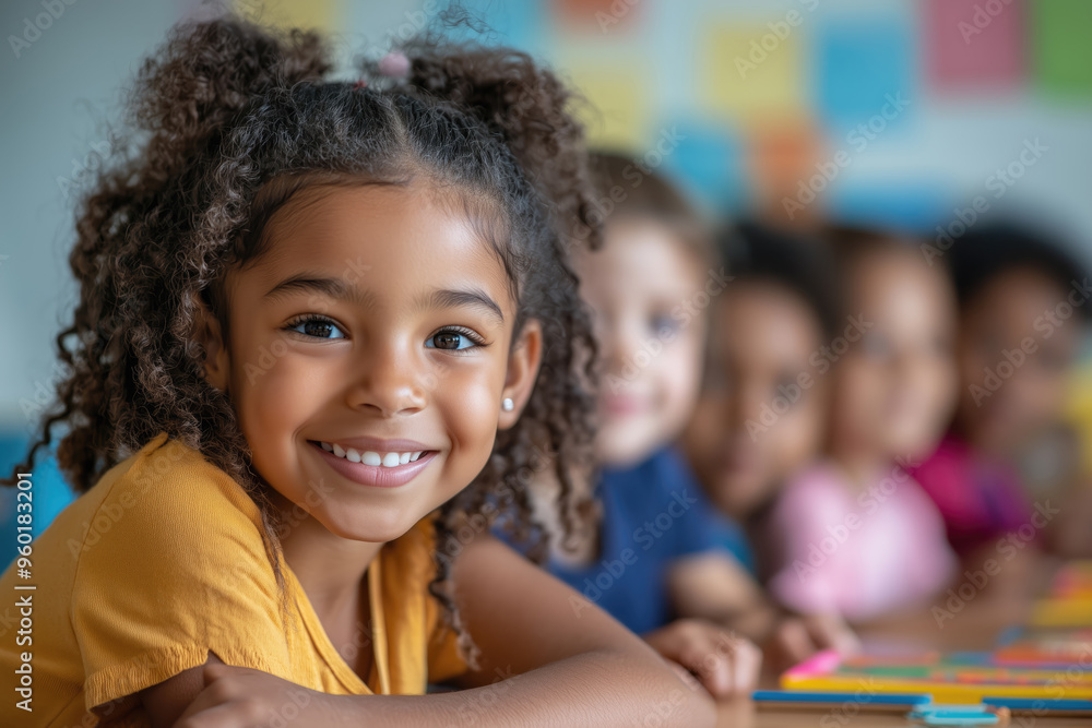 Inclusive Classroom with Children of Different Ethnic Backgrounds Engaged in Creative Activities, Guided by a Diverse Teacher Inclusive Classroom with Children of Different Ethnic Backgrounds Engaged in Creative Activities, Guided by a Diverse Teacher