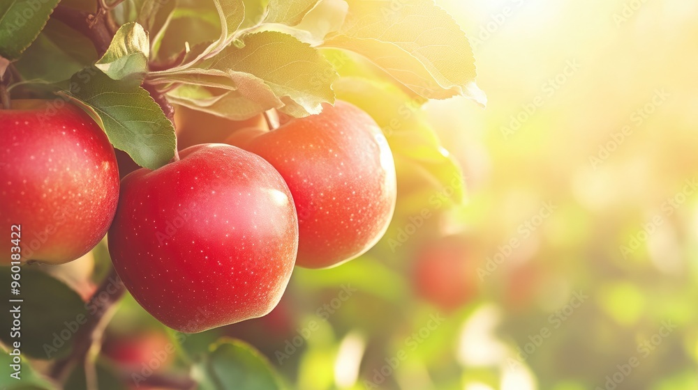 Close-Up of Red Apples with Sunshine Close-Up of Red Apples with Sunshine