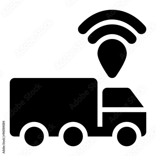 tracking, locating, transportation, iot, internet of things solid or glyph icon