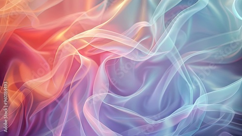 Wallpaper Mural A mesmerizing blend of vibrant colors and flowing textures, creating an ethereal and dreamy atmosphere in soft hues. Torontodigital.ca