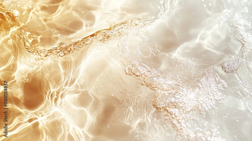 Golden Water Ripples and Bubbles Golden Water Ripples and Bubbles