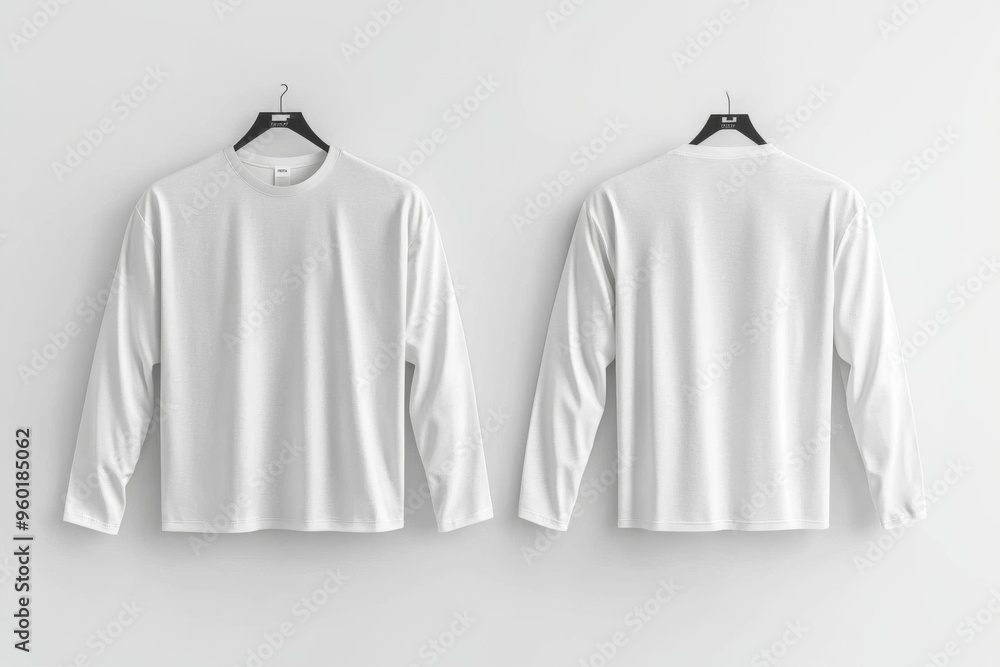 White Long Sleeve Tshirt Mockup Isolated created with Generative AI White Long Sleeve Tshirt Mockup Isolated created with Generative AI